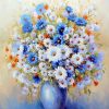 Blue Gypsophila Vase -  Flowers Paint By Number