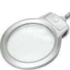 magnifying glass on stand with lights