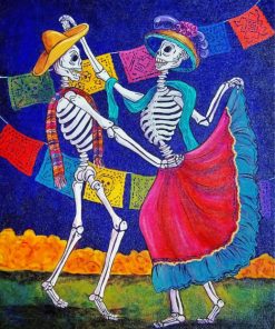 Dancing Skulls paint by numbers