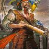 Pirate With Parrot Paint by numbers