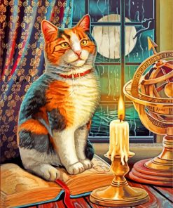 Cat And Candle Paint by numbers