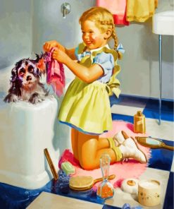 Dog Bath Time Paint by numbers