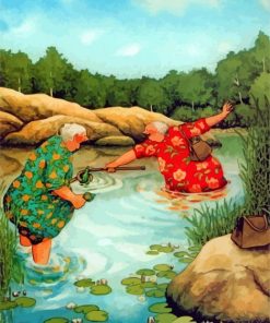 Old Women In River Paint by numbers