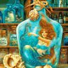 Mermaid In Bottle Paint by numbers