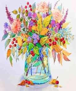 Flowering Plants Vase Paint by numbers