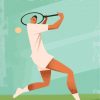 Illustration Tennis Player Paint by numbers