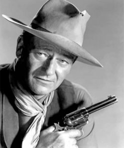 monochrome-john-wayne-paint-by-number