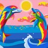 Colorful Dolphins Paint by numbers