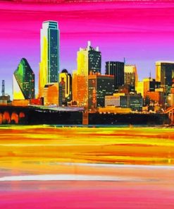 Peter-Max-depicts-the-Dallas-skyline-paint-by-numbers