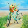 Blue Bike And Flowers