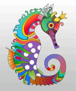 Colorful Seahorse Paint by numbers