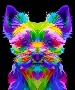 Colorful Yorkshire Terrier Paint by numbers