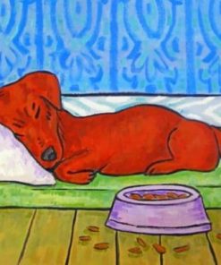 Sleeping Dachshund paint by numbers