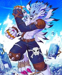 Weregarurumon Anime Character Paint by numbers