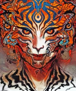 Abstract Tiger Woman Paint By Numbers