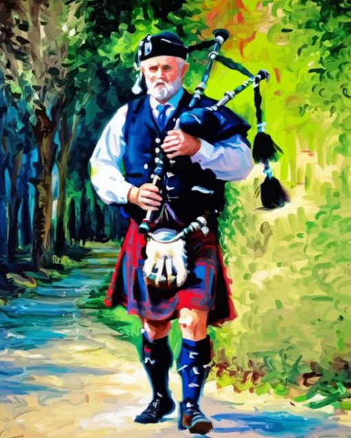 Bagpipe Man Paint By Numbers