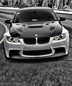 Black And White BMW Car Paint By Numbers