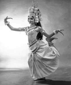 Black And White Cambodia Dancer Paint By Numbers