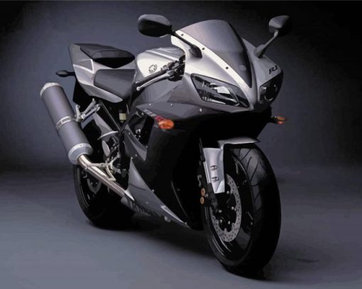 Black And Grey Yamaha YZF R1 Paint By Numbers