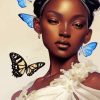 Black Woman And Butterfly Paint By Numbers