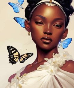 Black Woman And Butterfly Paint By Numbers