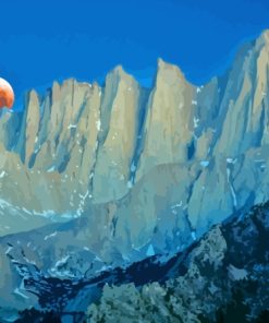 Blood Moon Over Mt Whitney Paint By Numbers