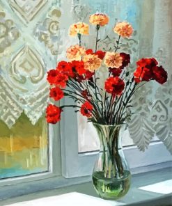 Blooming Carnations Vase Paint By Numbers