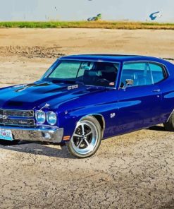 Blue Chevelle Super Sport Car Paint By Numbers