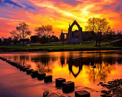 Bolton Abbey Sunset Paint By Numbers