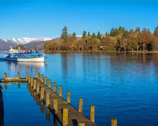 Bowness On Windermere Boat Paint By Numbers