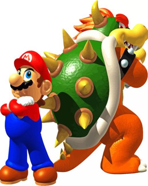 Bowser And Mario Paint By Numbers