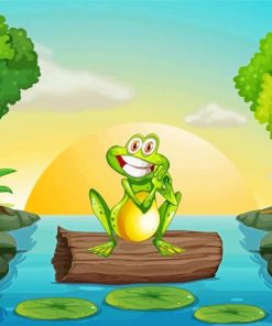 Cartoon Happy Frog Paint By Numbers