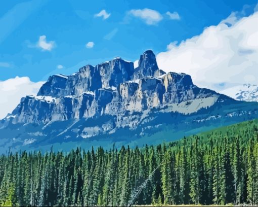 Castle Mountain Banff National Park Paint By Numbers