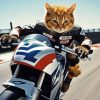 Cat On Motorcycle Paint By Numbers