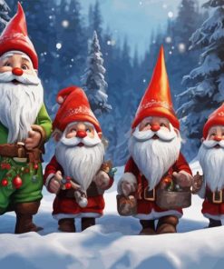 Christmas Dwarfs Paint By Numbers