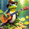 Cool Frog Playing Guitar Paint By Numbers