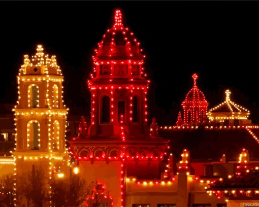 Country Club Kansas Christmas Lights Paint By Numbers