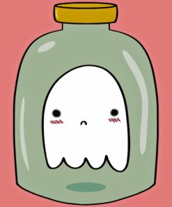 Cute Ghost In Jar Paint By Numbers