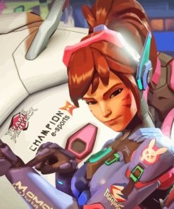 DVa Overwatch Game Character Paint By Numbers