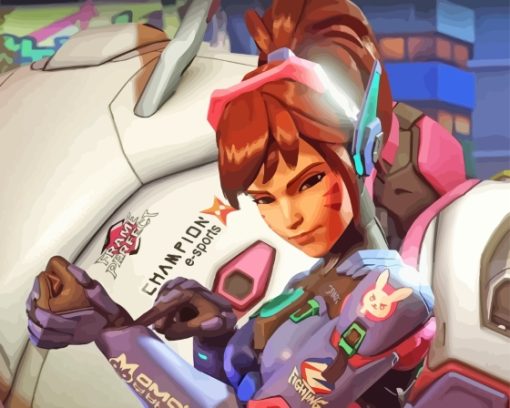 DVa Overwatch Game Character Paint By Numbers