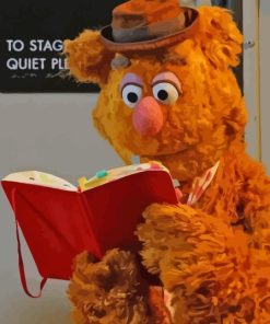 Fozzie Holding Book Paint By Numbers