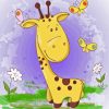 Giraffe With Butterflies Paint By Numbers