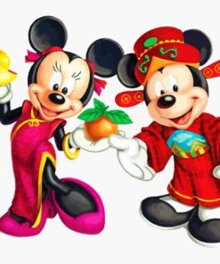 Mickey And Minnie In Japan Paint By Numbers