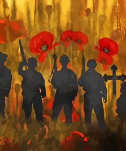 Poppy Remembrance Day Soldiers Paint By Numbers