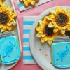 Sunflower In Blue Jar Cake Paint By Numbers