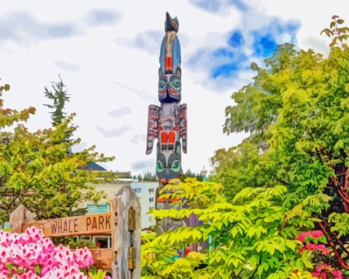 Totem Pole Whale Park Paint By Numbers