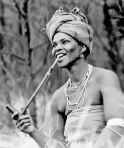 African Woman Smoking Pipe Paint By Numbers