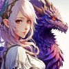 Anime Girl And Dragon Paint By Numbers