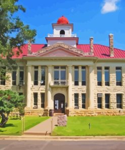 Blanco Texas County Courthouse Paint By Numbers