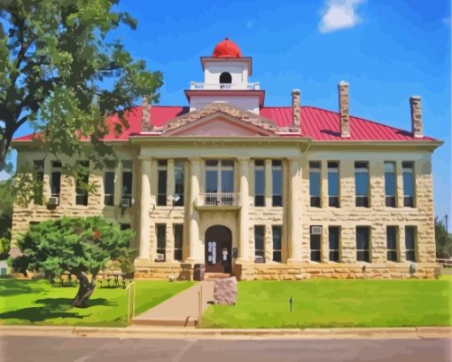 Blanco Texas County Courthouse Paint By Numbers